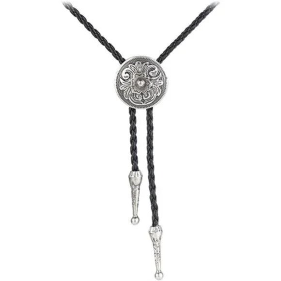 Native American Bolo Tie Rodeo Cowboy Leather - Picture 1 of 8